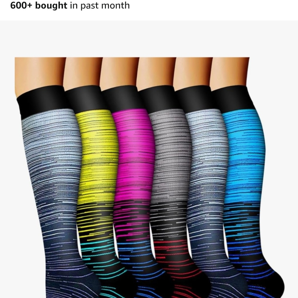 Colorful Striped Women's Support Socks Set